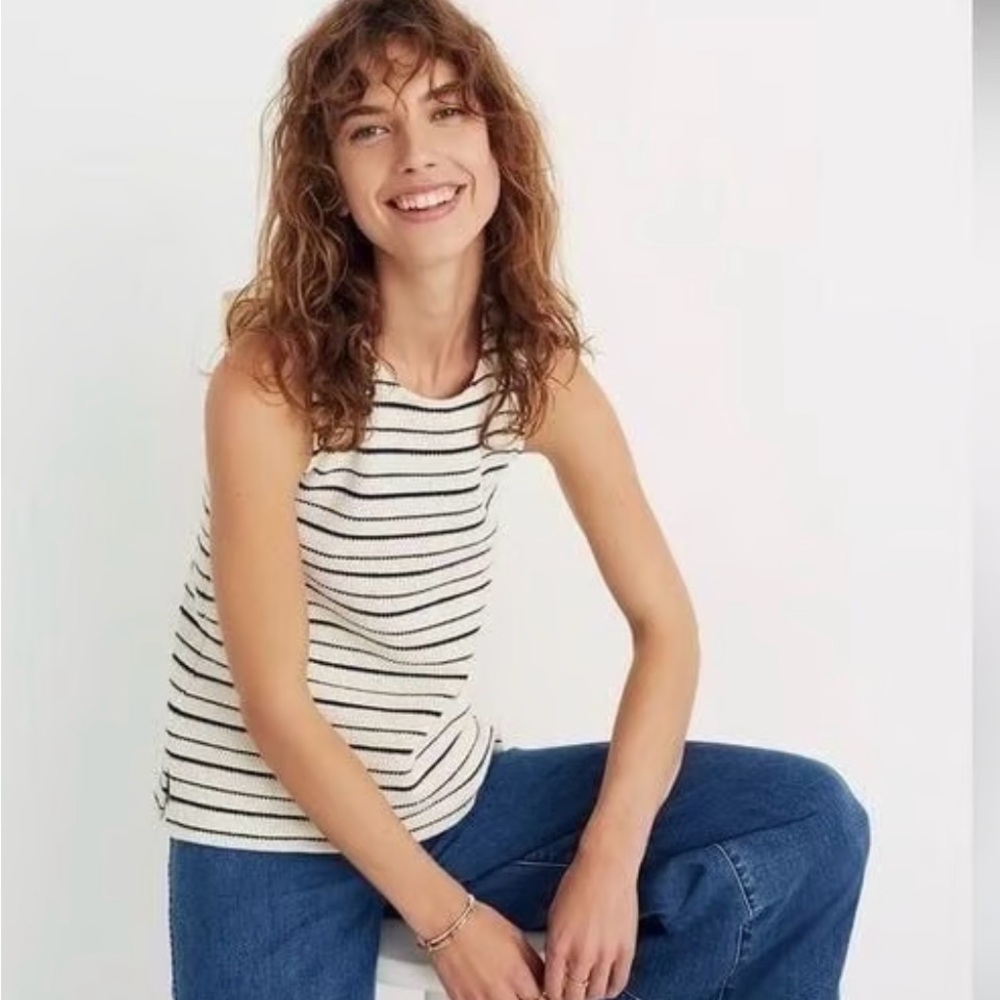 Madewell Texture & Thread
Striped Bow-Back Tank Top